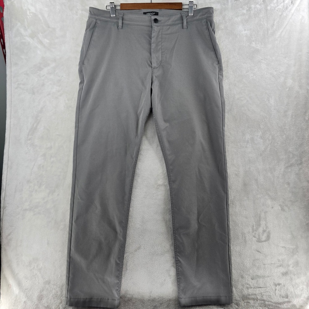 Proof Nomad Straight Fit Pants Mens 36 Gray Performance Chino Huckberry